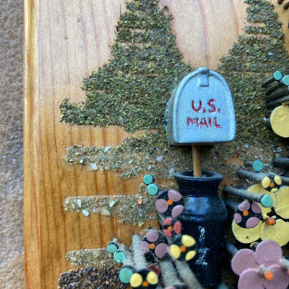 Unique Handpainted POL-O-CRAFT nail flower art vintage/Floral design w/mailbox - Picture 12 of 14